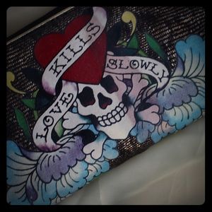 Ed Hardy zipper wallet